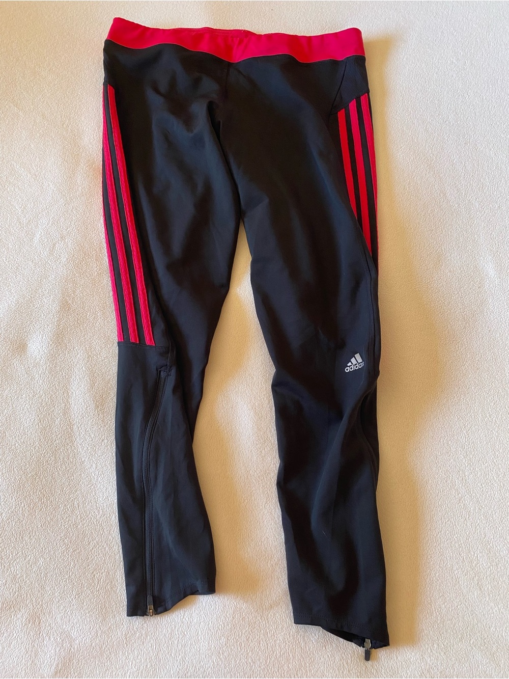 Adidas Women’s Black and Pink Athletic Leggings